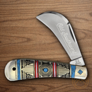 Rough Ryder Old Southwest Folding Knife Stainless Steel Blade Red/Blue Stone Handle