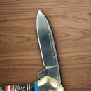 Rough Ryder Old Southwest Canoe Pocket Knife Stainless Steel Blades Blue/Red Stone Handle.