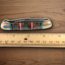 Rough Ryder Old Southwest Canoe Pocket Knife Stainless Steel Blades Blue/Red Stone Handle.