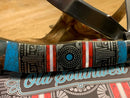 Rough Ryder Old Southwest Pocket Knife Stainless Steel Blades Blue/Red Stone Handle.
