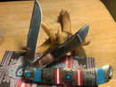 Rough Ryder Old Southwest Pocket Knife Stainless Steel Blades Blue/Red Stone Handle.