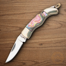 Rough Ryder Miniature Folding Knife Stainless Steel Blade Abalone Handle.