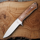 Rough Ryder Hunter Fixed Knife 3.88" Stainless Steel Blade Brown Wood Handle.