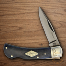 Rough Ryder Lockback Folding Knife 2" Titanium Steel Blade Black Bone Handle.