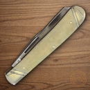 Rough Ryder America Trapper Pocket Knife Stainless Steel Blade Natural Bone Handle.