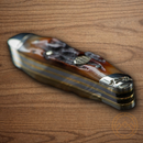 Rough Ryder Peanut Pocket Knife Stainless Steel Blades Brown Stag Bone Handle.