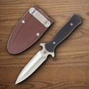Rough Ryder Small Boot Fixed Knife 3.5" Stainless Steel Blades Black Synthetic Handle.