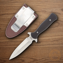 Rough Ryder Small Boot Fixed Knife 3.5" Stainless Steel Blades Black Synthetic Handle.