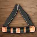 Rough Ryder Coil Large Moose Pocket Knife Stainless Steel Blade Black Bone Handle