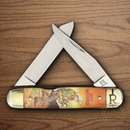 Rough Ryder Moose Roy Rogers Pocket Knife Stainless Steel Blades Acrylic Handle