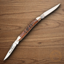 Rough Ryder Mini Muskrat Pocket Knife 440 Steel Blade Amber jigged Bone Handle