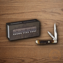 Rough Ryder Trapper Pocket Knife Mirror Stainless Steel Blades Stag Bone Handle