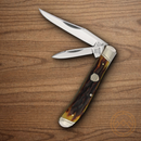 Rough Ryder Trapper Pocket Knife Mirror Stainless Steel Blades Stag Bone Handle