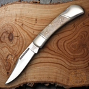 Rough Ryder Lockback Folding Knife 2.79" Stainless Steel Blade White Bone Handle