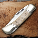 Rough Ryder Lockback Folding Knife 2.79" Stainless Steel Blade White Bone Handle