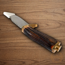 Rough Ryder .45 Fixed Knife 5.5" Stainless Steel Blade Stag Bone Handle