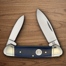 Rough Ryder Canoe Pocket Knife Stainless Steel Blades Navy Bone Handle