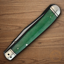 Rough Ryder Working Man Folding Knife 440 Steel Blade Green Bone Handle