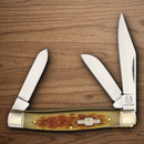 Rough Ryder Stockman Pocket Knife 440 Steel Blades Amber Jigged Bone Handle