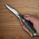Rough Ryder Midnight Ice Trapper Pocket Knife Stainless Steel Blades Black Carbon Fiber Handle