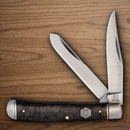 Rough Ryder Midnight Ice Trapper Pocket Knife Stainless Steel Blades Black Carbon Fiber Handle