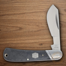 Rough Ryder Midnight Ice Cotton Folding Knife 440 Steel Blade Black Carbon Fiber Handle