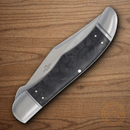 Rough Ryder Hunter Midnight Ice Folding Knife Stainless Steel Blade Shredded Carbon Fiber Handle
