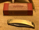 Rough Ryder Brass Folding Knife 2.13" 440 Steel Blade Brushed Brass Handle