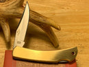 Rough Ryder Brass Folding Knife 2.13" 440 Steel Blade Brushed Brass Handle
