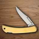 Rough Ryder Brass Folding Knife 2.13" 440 Steel Blade Brushed Brass Handle