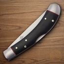 Rough Ryder Bow Trapper Folding Knife 440 Steel Blade Black Micarta Handle