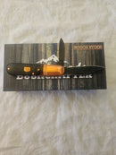 Rough Ryder Backwoods Barlow Pocket Knife Stainless Steel Blades  Amber Sawcut Bone Handle.