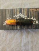 Rough Ryder Backwoods Barlow Pocket Knife Stainless Steel Blades  Amber Sawcut Bone Handle.