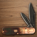 Rough Ryder Backwoods Barlow Pocket Knife Stainless Steel Blades  Amber Sawcut Bone Handle.