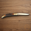 Rough Ryder French Tickler Folding Knife 440 Steel Blades  Amber Jigged Bone Handle.