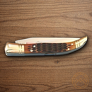 Rough Ryder French Tickler Folding Knife 440 Steel Blades  Amber Jigged Bone Handle.