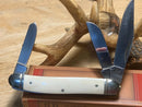 Rough Ryder Stockman Pocket Knife 440 Steel Blades White Bone Handle.