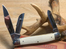 Rough Ryder Stockman Pocket Knife 440 Steel Blades White Bone Handle.