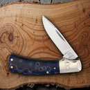 Rough Ryder Celestial Folding Knife 3.62" 440A Steel Blade Blue Acrylic Handle