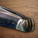 Rough Ryder Stockman Celestial Pocket Knife Stainless Steel Blades Turquoise/Blue Acrylic Handle.