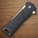 Rough Ryder Diamond Folding Knife 3.25" 300 grit Steel Blade Black Aluminum Handle.