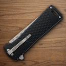 Rough Ryder Diamond Folding Knife 3.25" 300 grit Steel Blade Black Aluminum Handle.