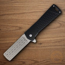 Rough Ryder Diamond Folding Knife 3.25" 300 grit Steel Blade Black Aluminum Handle.
