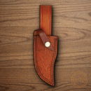 Rough Ryder Hunter Fixed Knife 5" Stainless Steel Blade Stacked Leather Handle.