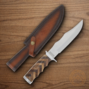 Rough Ryder Cross Hatch Fixed Knife 6.5" Stainless Steel Blade Wood Handle.