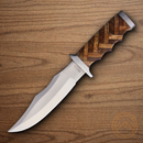 Rough Ryder Cross Hatch Fixed Knife 6.5" Stainless Steel Blade Wood Handle.