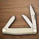 Rough Ryder Stockman Pocket Knife 440 Steel Blades White Bone Handle.
