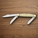 Rough Ryder Stockman Pocket Knife 440 Steel Blades White Bone Handle.