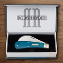 Rough Ryder Folding Knife Stainless Steel Blade Blue Bone Handle.
