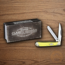 Rough Ryder Trapper Pocket Knife Carbon Steel Blades Yellow Synthetic Handle.